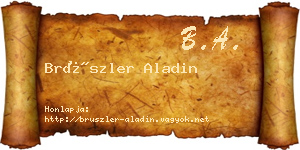 Brüszler Aladin névjegykártya